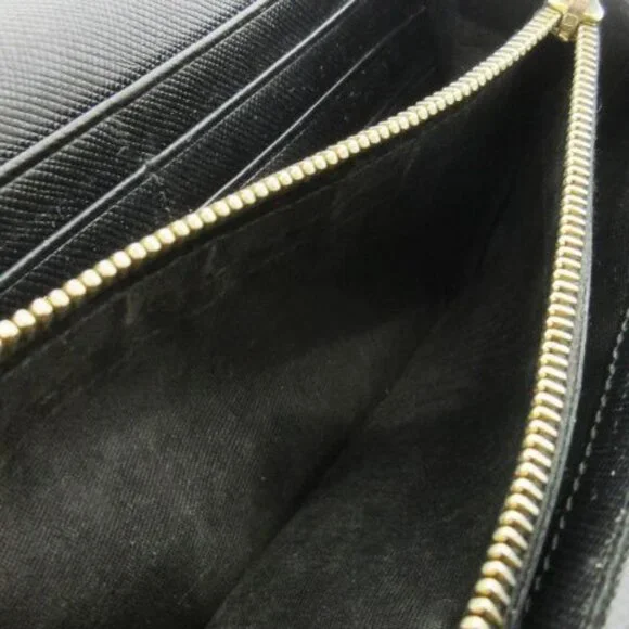 Prada Long Wallet with Coin Purse Saffiano Leather Flap Logo Black - Picture 7 of 9